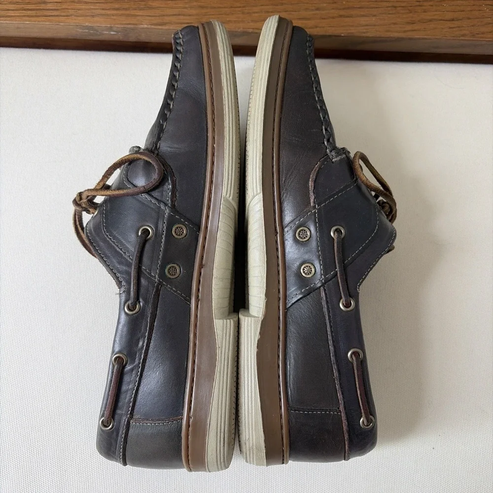 Allen Edmonds Eastport Leather Boat Shoe Men Size 10 D Dark Blue Green Black
